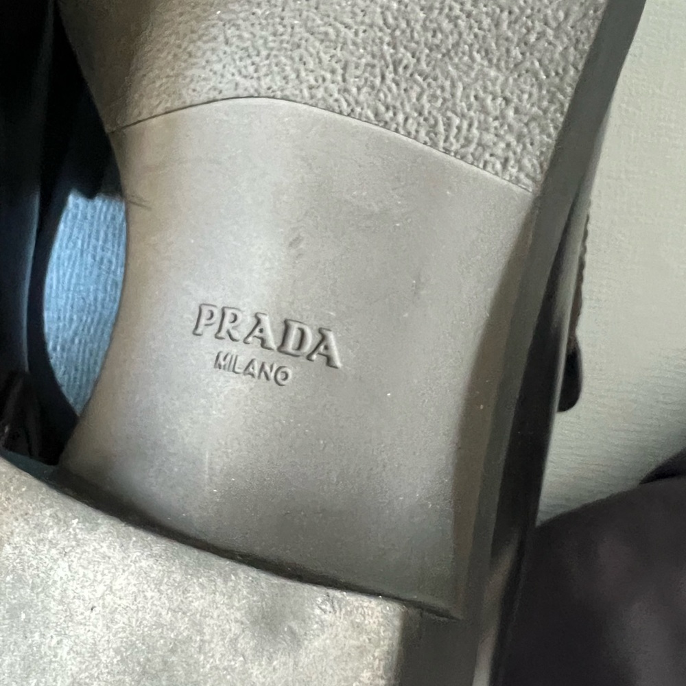 Prada Black Patent Leather Loafers with Signature Triangle Logo - Picture 5 of 6
